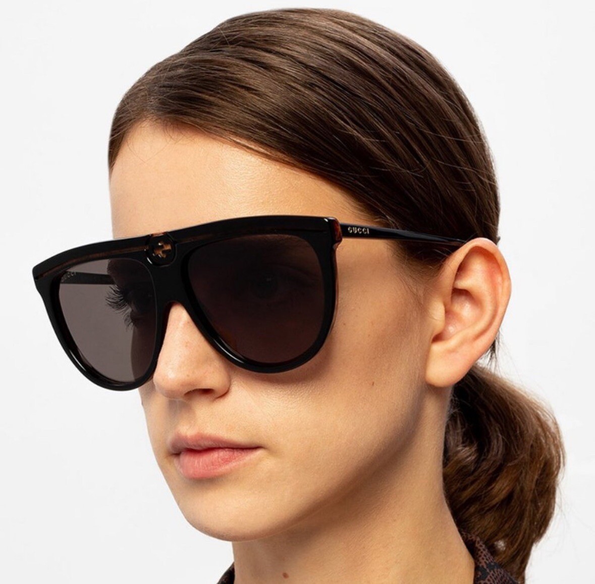 GUCCI GG0732S 001 Aviator Black Grey Women display picture 1