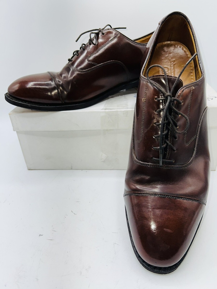 靴 Johnston & Murphy OPTIMA Cap Toe Shoes Johnston & Murphy Melton Cap Toe Optima Leather Brown Dress