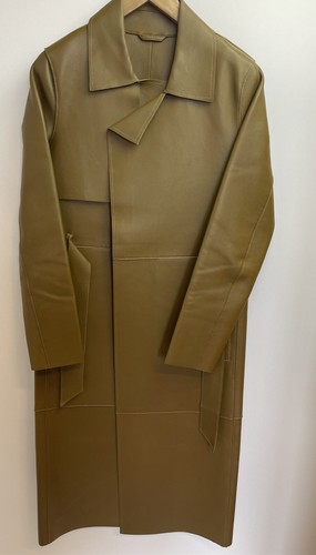Worn Once ALLSAINTS Farren Leather Mac Trench Coat,Moss Green, UK size 6.£899 - Picture 3 of 10