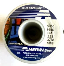 Amerway 60/40 Solder SAPPHIRE for Stained Glass 1 lb roll