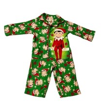 Elf On The Shelf Boy Pajamas 12M 2-Piece Set Green Pants Shirt Christmas Holiday