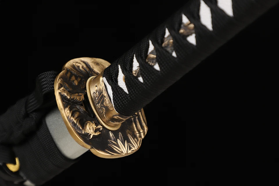 Espada samurai japonesa templada de arcilla de acero T10 lista para batalla de 40"" Hamon real Foto 2 de 4