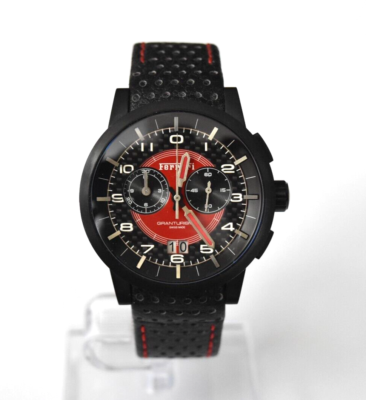 Ferrari ソリダリティ ブラックレザーベルト 時計　カーボン文字盤 Ferrari ソリダリティ ブラックレザーベルト 時計 カーボン文字盤