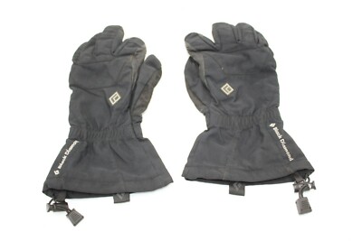 Used Black Diamond Leather Gloves Gore-Tex Men's Medium Black Ski Snow Warm  Med