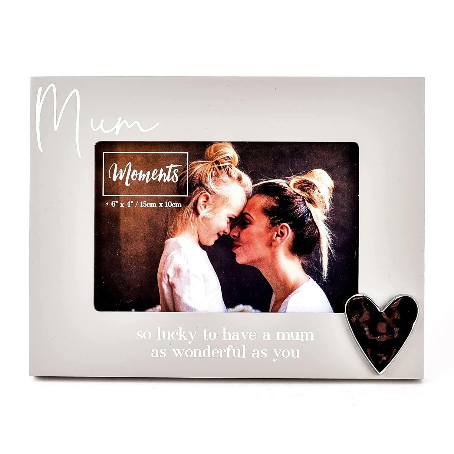 Widdop Moments Sentimental Quote Memories Wood Photo Frame with Heart 6x4 - Mum