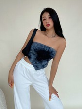 Triangle Tie-dye Tube Top Women's Summer Outer Wear Thin Back