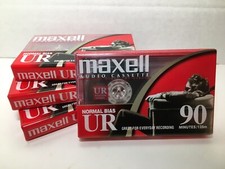 Maxell UR 90 Cassette Tapes Lot of 4 - 90 Minute Normal Bias Audio NEW - SEALED