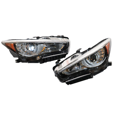 For 2014-2017 Infiniti Q50 LED Projector Left&Right Headlights Headlamp