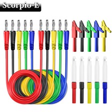 4mm Banana Plug Multimeter Test Lead Kit with Alligator Clip Wire Piercing Probe