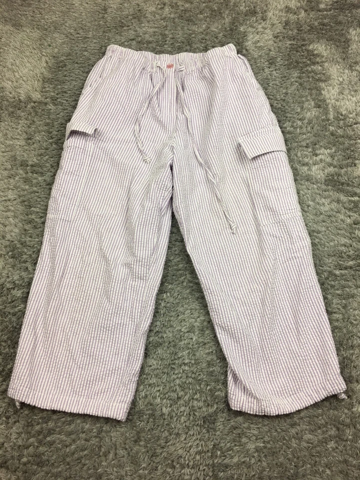 Pantalones cortos capri Christopher & Banks para mujer talla mediana blanco púrpura Searsuck Foto 3 de 4