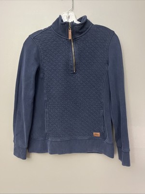 L.L.Bean Women s Blue Pullover Quilted 1/4 Zip Sweatshirt Mock - Size XS