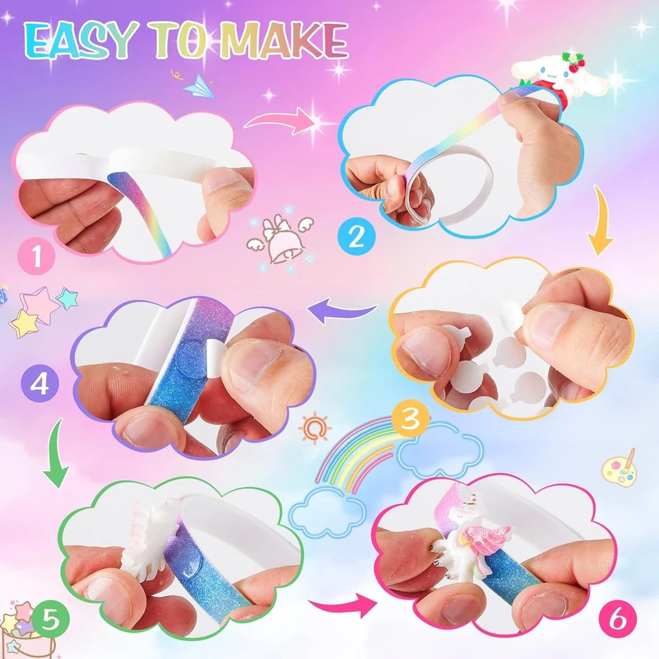 Eco-Friendly DIY Bracelet Kit with Unicorn and Floral Charms - Gift for Girls - Image 4 of 4