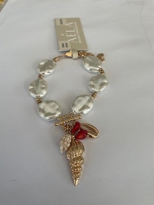 Next Armband Aela creme Perleffekt und echtes Muschelmotiv neu mit Etikett