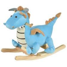 Indoor Children Dinosaur Rocker Horse Chair with Plush Body for 18-36 Months