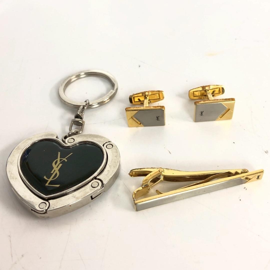 YSL Yves Saint Laurent Tie Pin Cufflinks Keychain Bulk