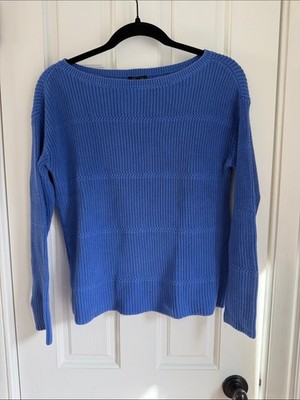 Talbots Prima Cotton Crewneck Ribbed Knit Sweater XS