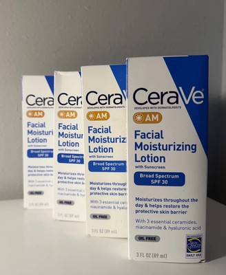 4 Pack CeraVe AM Facial Moisturizing Lotion SPF 30 - NEW IN BOX
