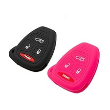 Silicone Key Fob Cover Fit for Chrysler 200 300 PT Cruiser Dodge Black Rose