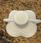Vintage Fenton White Milk Glass Hobnail Handled Candy Dish — photo 3