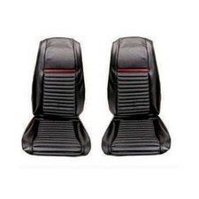 69-m-buck-bk-rd Scott Drake Mach 1 Front Bucket Seat Upholstery Blackred