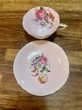 Vintage Paragon Double Warrant Pink Ground Floral Bouquet Tea Cup & Saucer