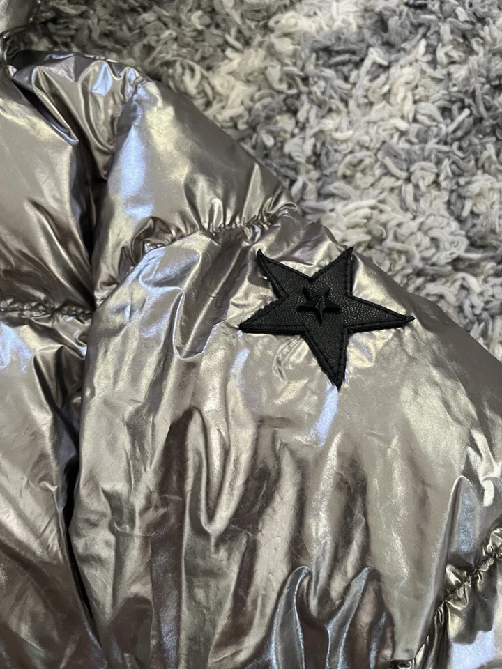 Abrigo acolchado Jet Set para mujer esquí europeo plateado talla 3/ EE. UU. grande talla 10 Foto 4 de 4