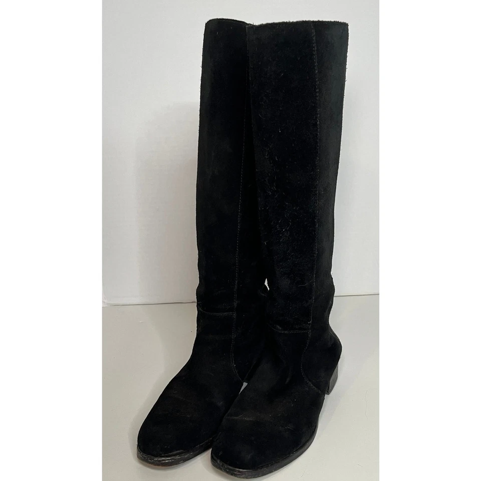 Bota hasta la rodilla Via Spiga de gamuza negra, talla 7 Foto 2 de 4