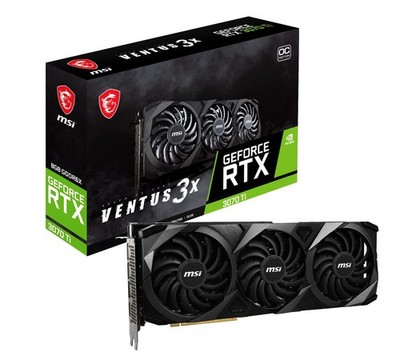 MSI GeForce RTX 3070 Ti OC Edition 8GB GDDR6X Ventus 3X Graphics Card Fan