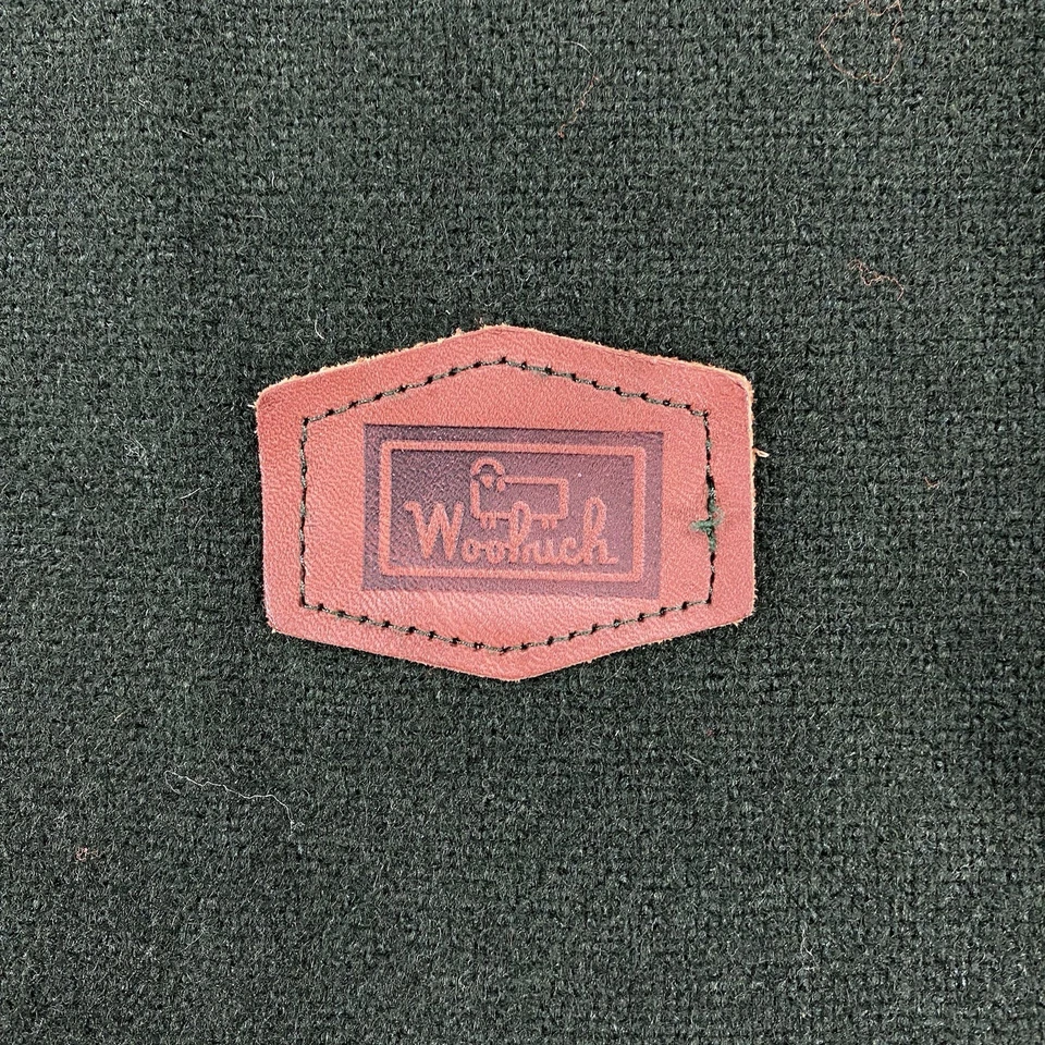 Vtg Woolrich Shirt Mens Small Green Wool Corduroy Collar Field Elbow Patches 70s - Image 3 of 4