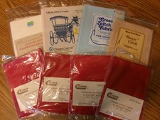 Lot of 8 Pkgs Aida Cloth 14 Count Cross Stitch Cotton Fabric. Red, Blue, Pink