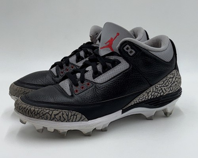 #ad #ad Air Jordan 3 Retro TD Mid Football Cleats Mens Size 10.5 Black Cement FZ8626 001 $45.00