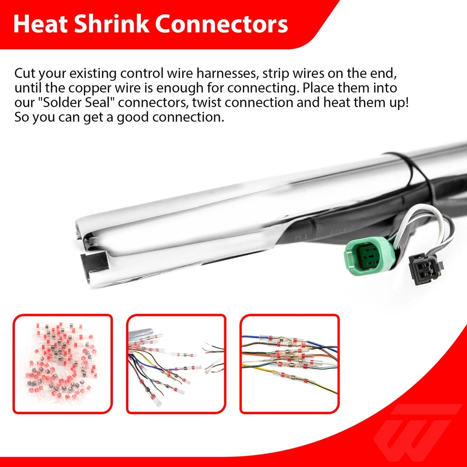 10" Rise Chrome Pre-wired Ape handlebar For Harley Touring Street Electra Glide - Image 3 of 4