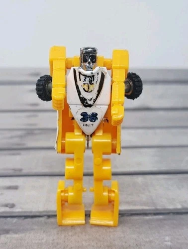 Tonka GoBots SLICKS Action Figure Yellow 1984 Renault Enemy Missing Rear Wheels