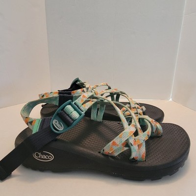 Women s Chaco ZX/2 Aqua Orange Geometric toe loop hiking sandals size 6