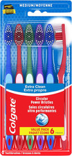 Extra Clean Toothbrush, Medium Toothbrush for Adults, 6 Pack                