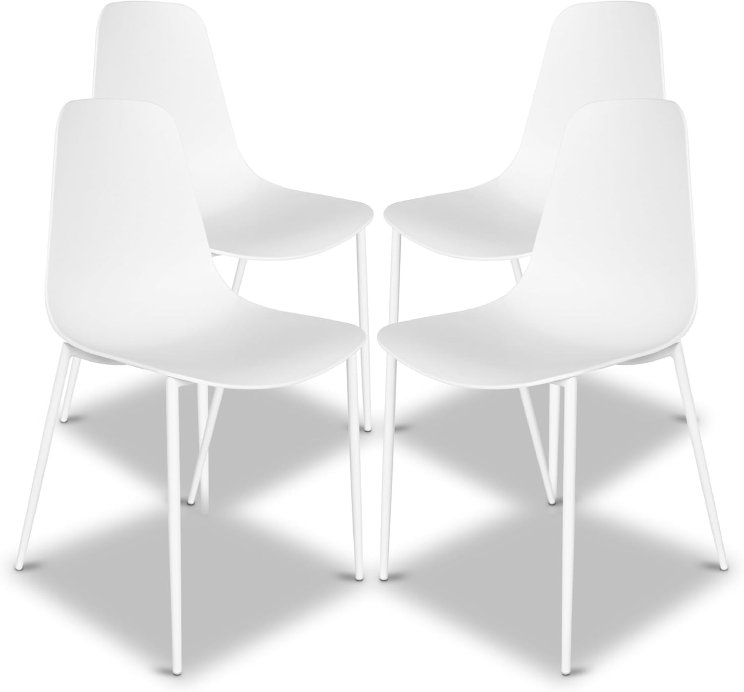 S Set Of 4 &ndash; Mid Century Modern Plastic Dining Chair Wit