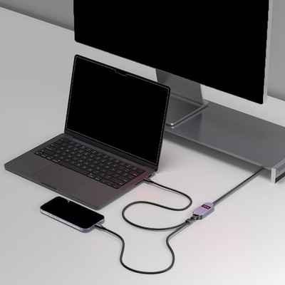 100W USB C auf C 2-in-1 Kabel mit Ausgangsanzeige 1,2m Schnellladekabel