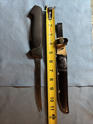 Vintage Frost Tru-Nord Swedish Stainless Steel Filet Knife w/ Sheath 6  Blade
