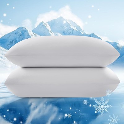 Ice Fabric Cooling Pillowcases 2 Pack, Q-Max 0.5 Coolmax Pillow Cases with En...
