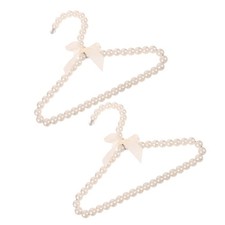  2pcs Kids Hangers - 10" Pearl Beaded Clothes Hanger for Baby Girls Boys Pet Dog
