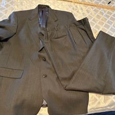 VTG Hart Schaffner Marx Suit Sz 46L Mens Gray 2 Button - Pants 40 X 29