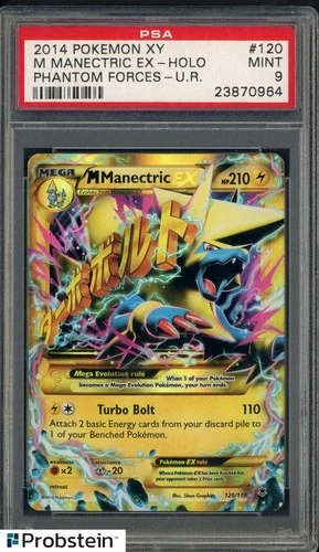 2014 Pokemon XY Phantom Forces Ultra Rare #120 M Manectric EX Holo PSA 9