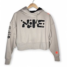 Cross Nike Cropped Training Hoodie Women's Modern Spellout Cross Collar Chunky S