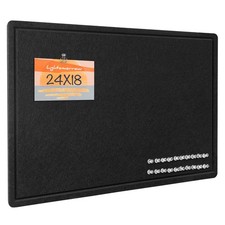 Black 24x18 Inch Decorative Felt Pin Board Vision Cork Board Alternative