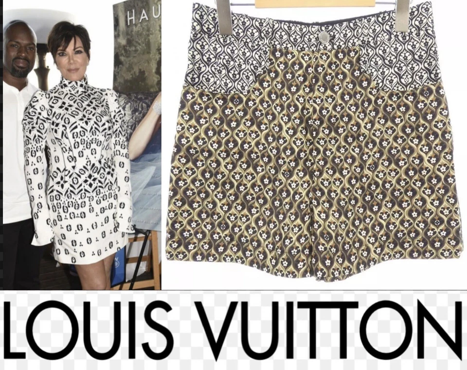 NUEVO CON ETIQUETAS NUEVO Louis Vuitton 2016 Negro Blanco Medio Pantalones Cortos 34 36 0 2 4 S XS Foto 3 de 4