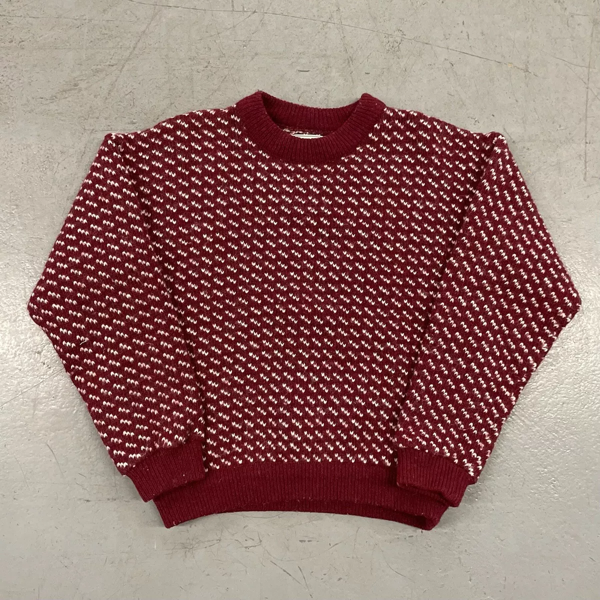 Vintage LL Bean Birdseye Pattern Norwegian Wool Blend Sweater Men’s Medium