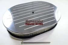 12" Oval Aluminum Air Cleaner Filter 4 Barrel Carbs SBC Hot Rod Rat Rod Kustom