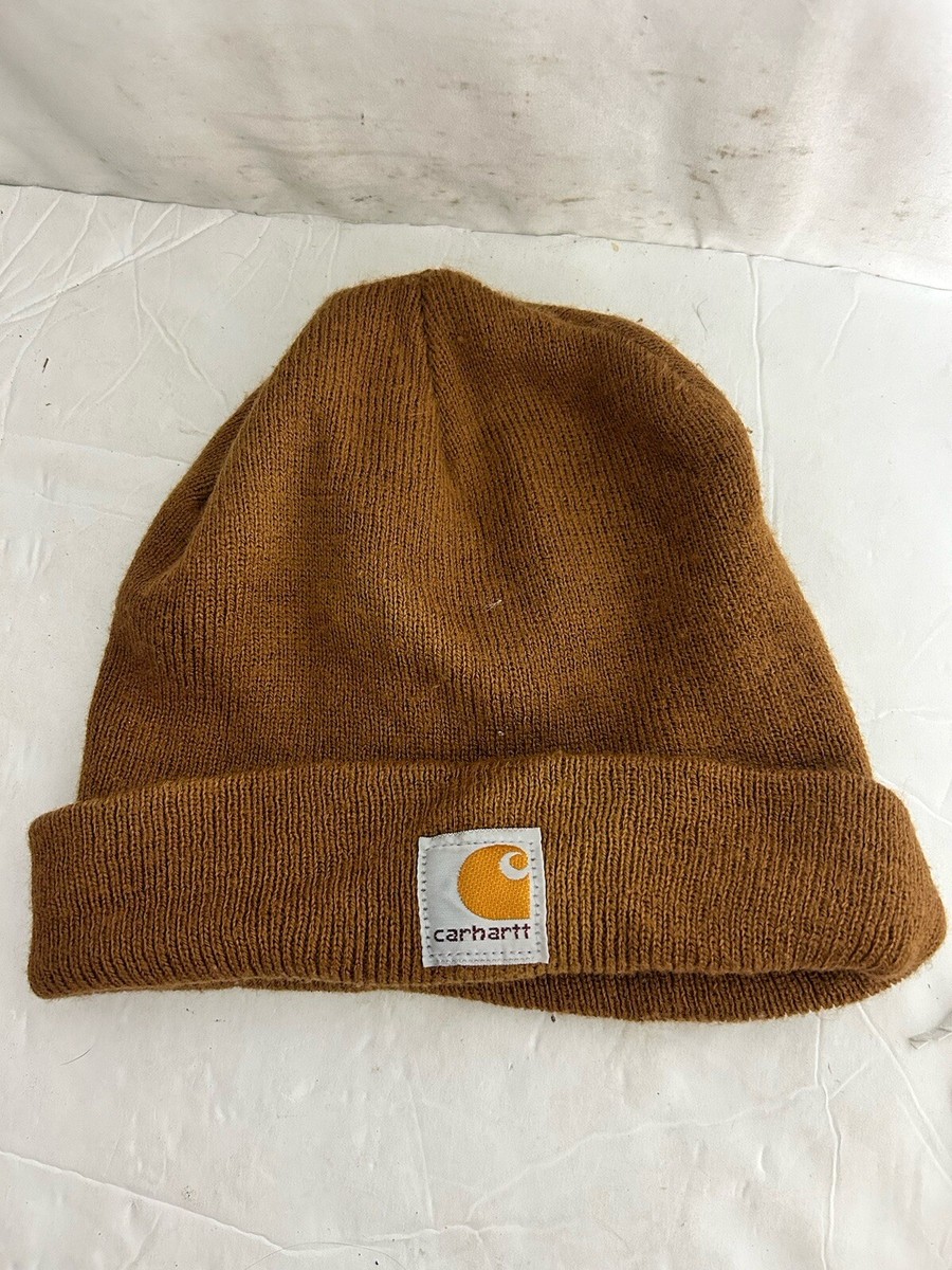 Carhartt Beanie Hat Youth One Size Brown Classic Acrylic Kids Knit