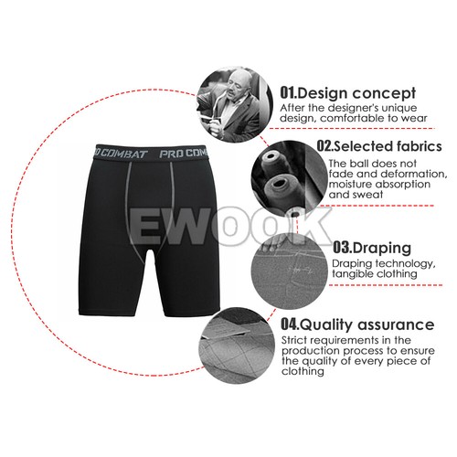 Men Sports Compression Shorts Pants Fitness Under Skin Base Layer Tights Pant OZ - Picture 3 of 14