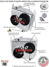 Rn Champion 3 Row Radiator 10 Fans Shroud For 1949 - 1952 Studebaker Pickup